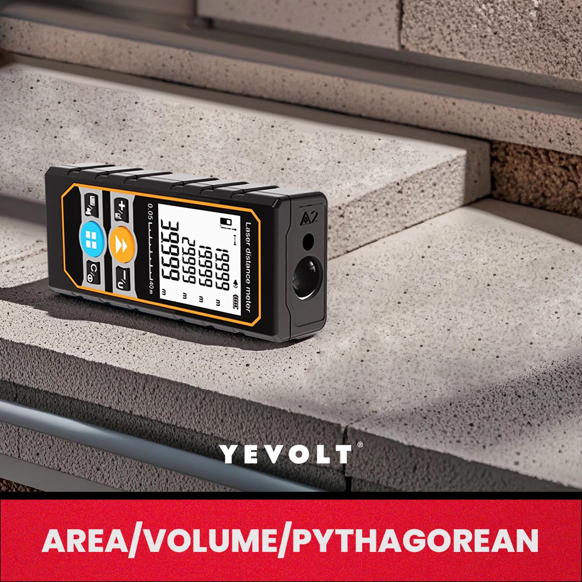Лазерный дальномер серии YEVOLT TE 40/60/80/100 м цифровые рулетки с подсветкой