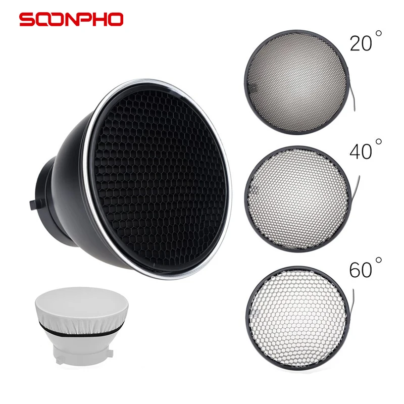 Стандартный отражающий диффузор soonphone 7 дюймов 18 см с сотовой сеткой 20 ° 40 60 для