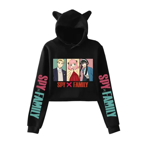 Spy X Family Укороченная толстовка с кошачьими ушками