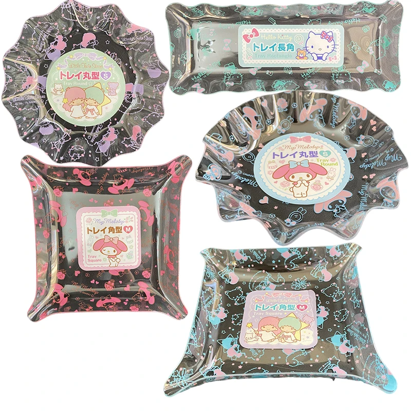 

Аниме Kawaii Sanrioed Kittys My Melody Little Twinstars прозрачный лоток для хранения фруктов и закусок для детей девочек подарок на день рождения