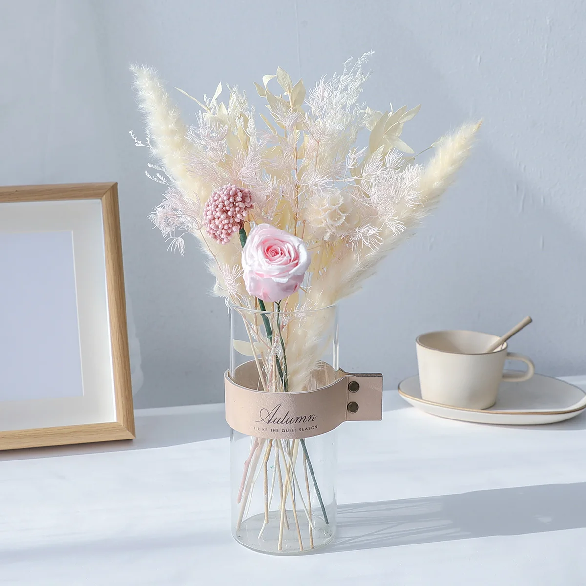 

Light Luxury High-Grade True Flowers Natural Air-Dried Immortal Flowers Decorative Reed Light Luxury Home Furnishings