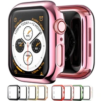 case for apple watch series 7 6 5 4 3 se iwatch 45mm 41mm 44mm 40mm 42mm 38mm accessories plated bumpertempered glass screen
