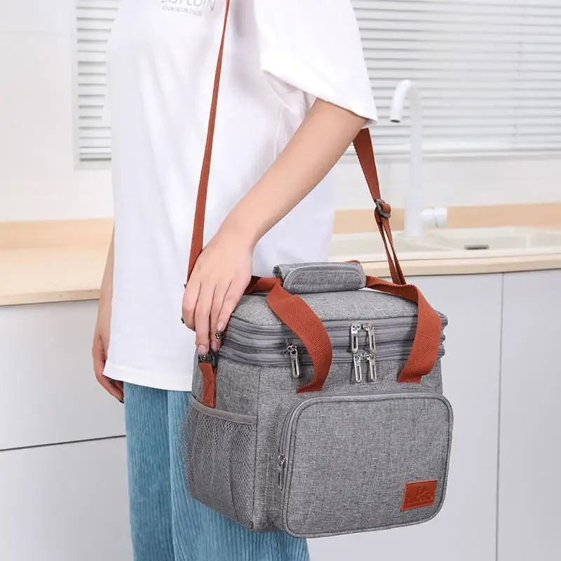 

Double Insulation Bag Portable Outdoor Picnic Lunch Box Lunch Bag