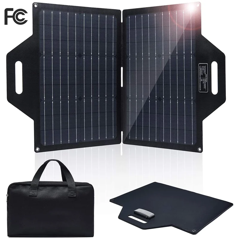 

Factory Direct 60w Portable Outdoor Folding Solar Charger Rv Camping Portable 60 Watt 5v Foldable Solar Panel Camping Power Stat