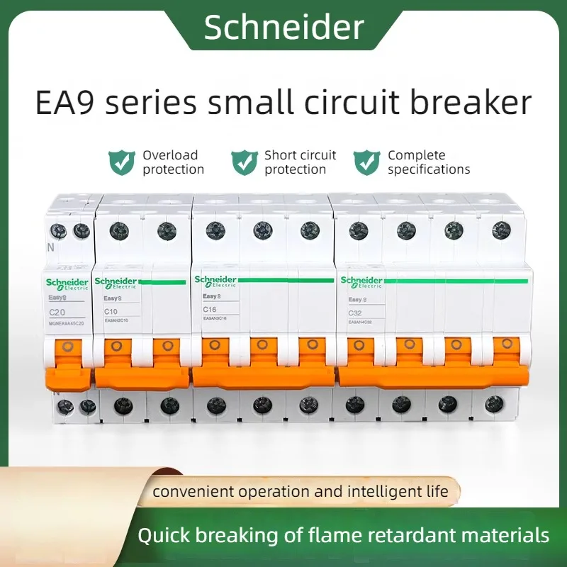 

Воздушный выключатель Schneider EA9 1P 2P 3P 4P Малый автоматический выключатель Easy 9, электрический тормозной выключатель 6A 40A 50A 63A Бытовой автоматический выключатель
