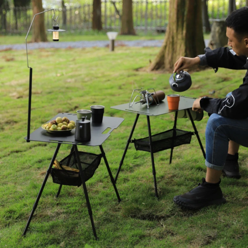 Уличный складной портативный стол ультратонкий регулируемый столик из