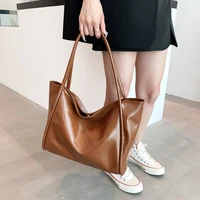 cgcbag simple solid large capacity women tote bag 2022 trend high quality pu leather luxury designe handbags women shoulder bag