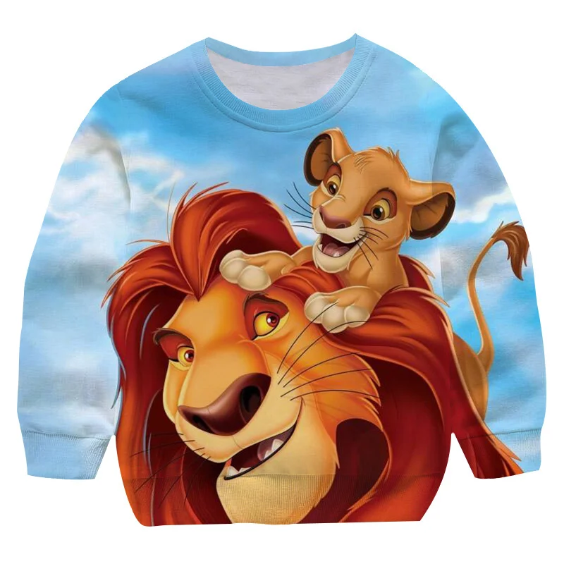 

Kids Boys Girls Lion King Fashion Cartoon Simba Print Sweatshirt Winter Pullover Children's Clothing 1-14 Yrs Kids Streetwear