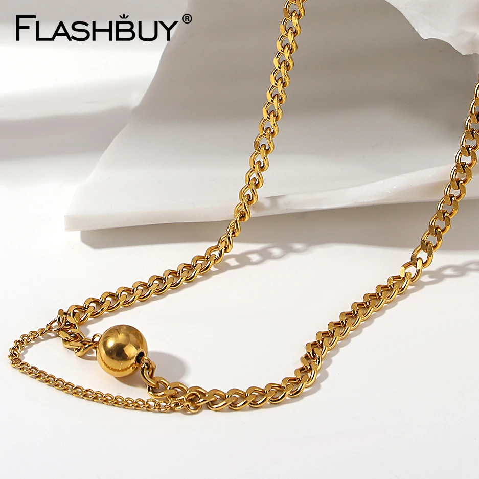 Новинка шикарная подвеска-шарик Flashbuy позолоченные ожерелья из нержавеющей стали