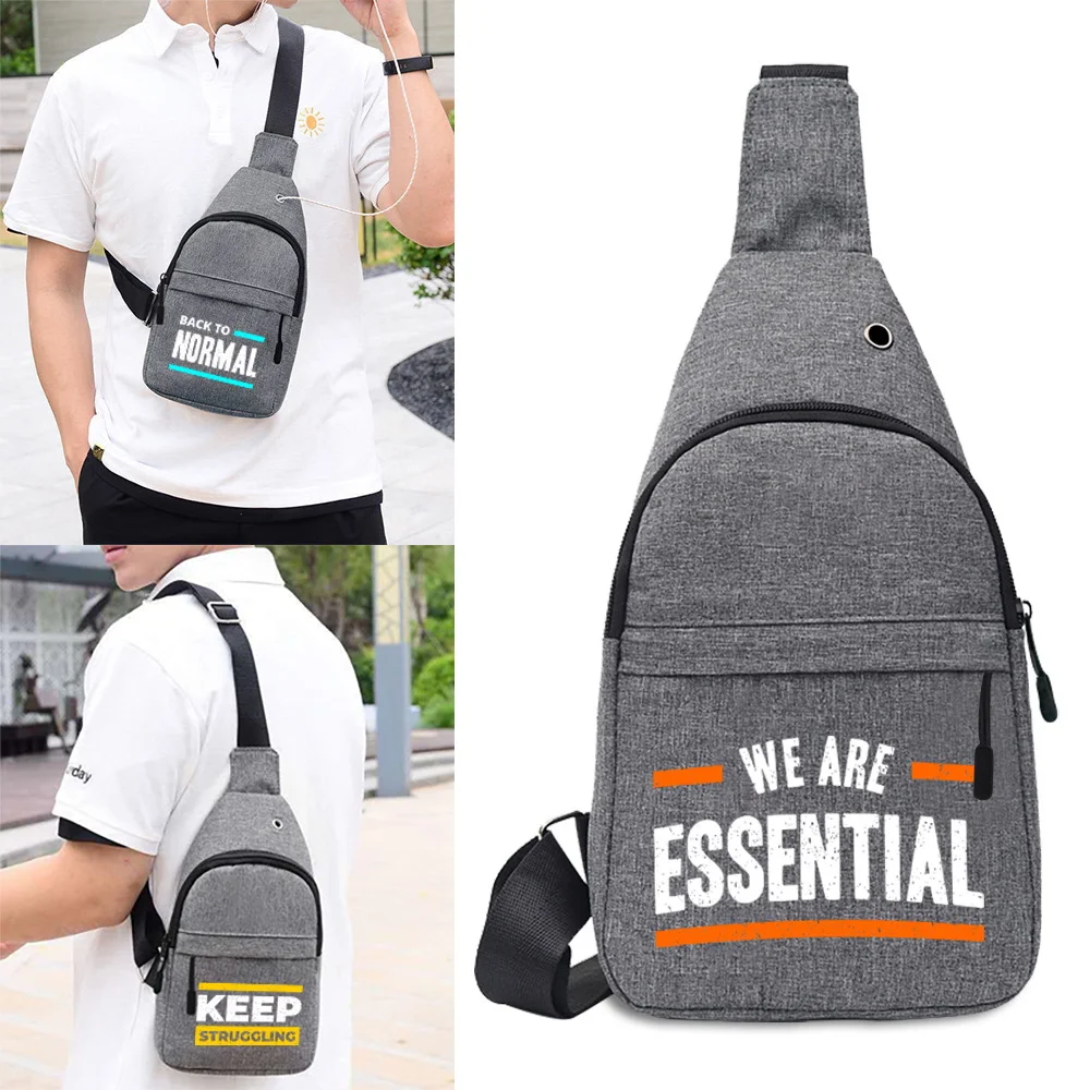 

2023 Bag for Men Shoulder Chest Bags Phrase Print Luxury Designer Handbags Travel Essential Mobile Phone Poch Women Fanny Pack