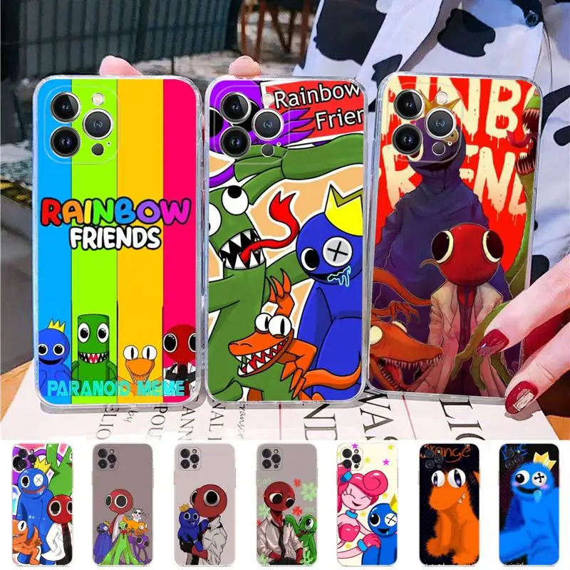 Rainbow Friends Toy Cartoon Game Phone Case Silicone Soft for iphone 14 13 12 11 Pro Mini XS MAX 8 7 6 Plus X XS XR Cover