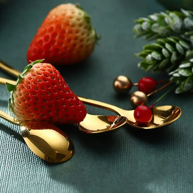 

Stainless Steel Coffee Spoon 6 Pcs Christmas Wreath Bell Spoons with Handle Reusable Scoop for Coffee Spoon Mixing