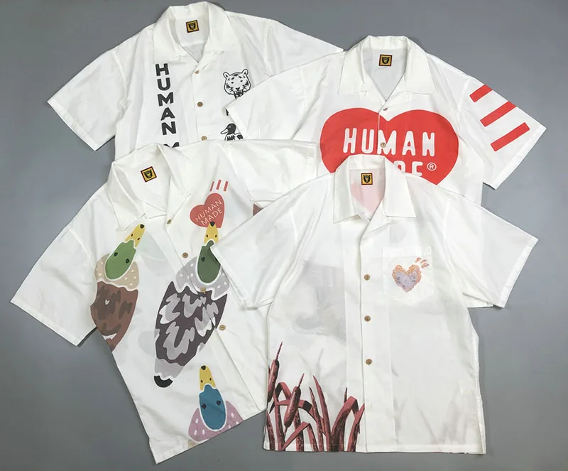Human Made Casual Shirt Duck Eagle Men Women 1:1 Short Sleeve HUMAN MADE Oversize Shirt