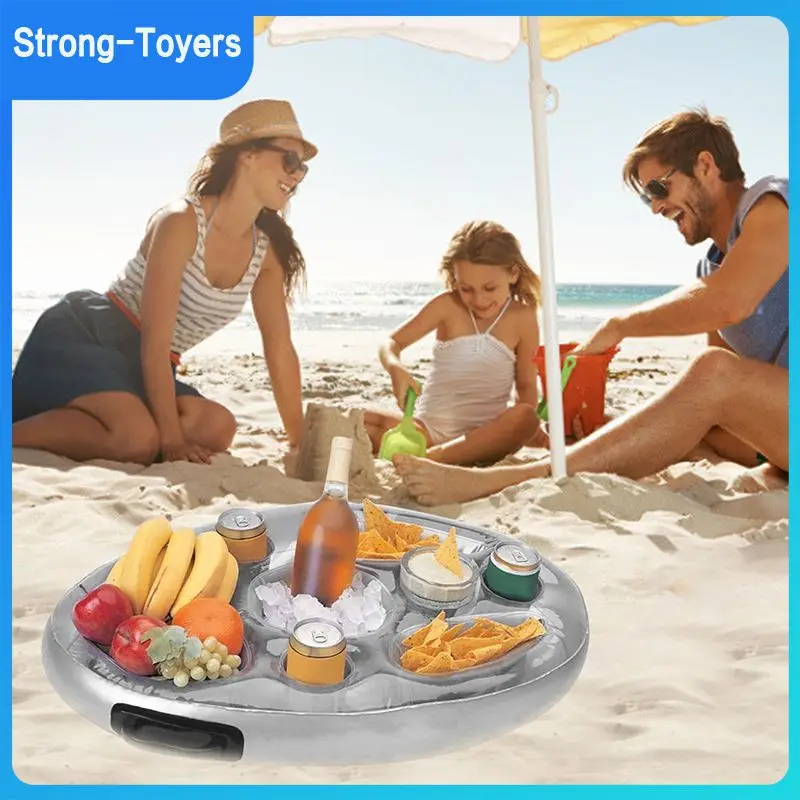 

Swimming Pool Floating Coaster Wine Fruit Snack Tray Bucket Cup Holder Summer Party Beach Swimming Ring Accessories