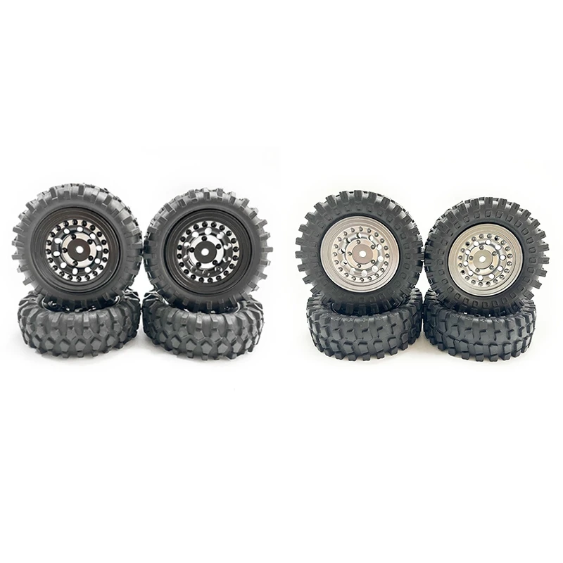 

55Mm 360G 1.3Inch Beadlock Wheel Tires With Brass Ring For 1/24 RC Crawler Car Axial SCX24 FMS FCX24 Enduro24 Upgrades