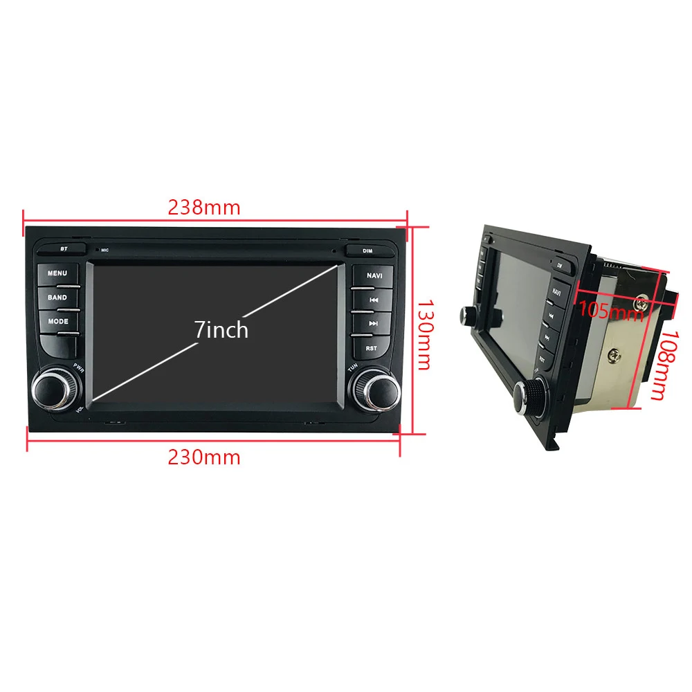 GPS Bluetooth WiFi 2 Din Hands-free Mirror Link FM приемник для Audi A4 B6/B7 S4 RS4 автомобильное радио Android 10 7