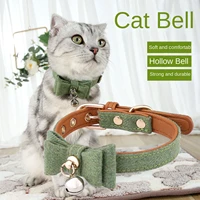 bow collar adjustable felt cat dog bell collar bow tie cat neck decoration puppy accessories
