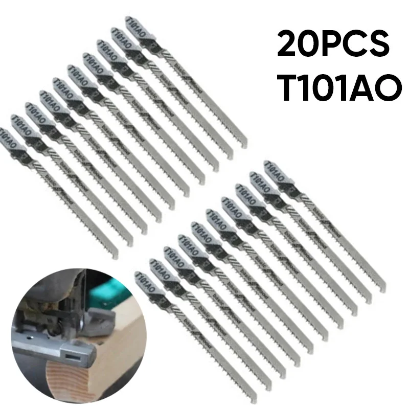 

20pcs T101AO 3" T-shank HCS Jig saw Blade Set Assorted Metal Steel Jigsaw Blade For Bosch Plastic Wood Cutting Tools