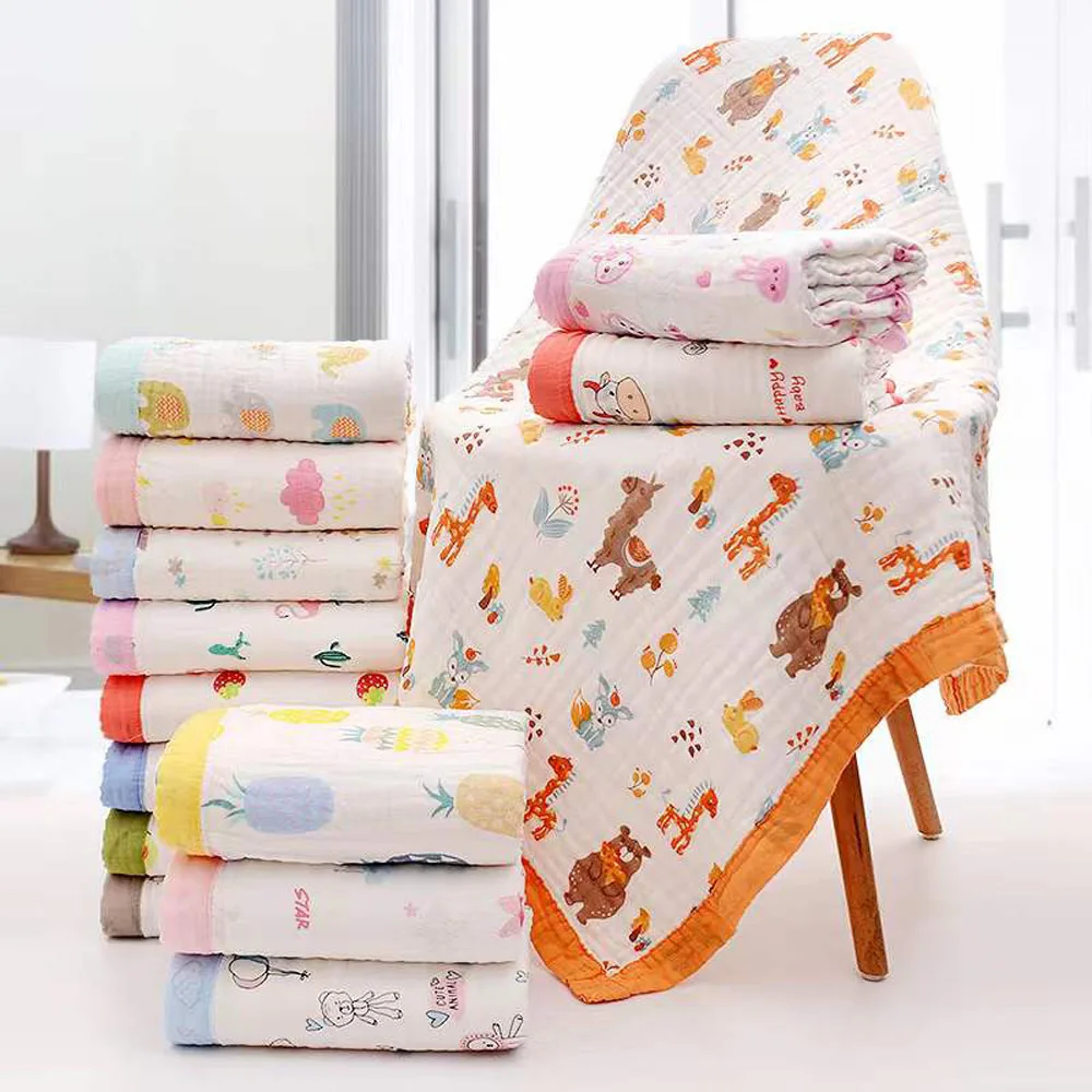Baby Blankets Organic Muslin Swaddles Blanket Baby 100% Cotton Soft Tassel Blankets Newborn Big Diaper Swaddle Wrap Feeding