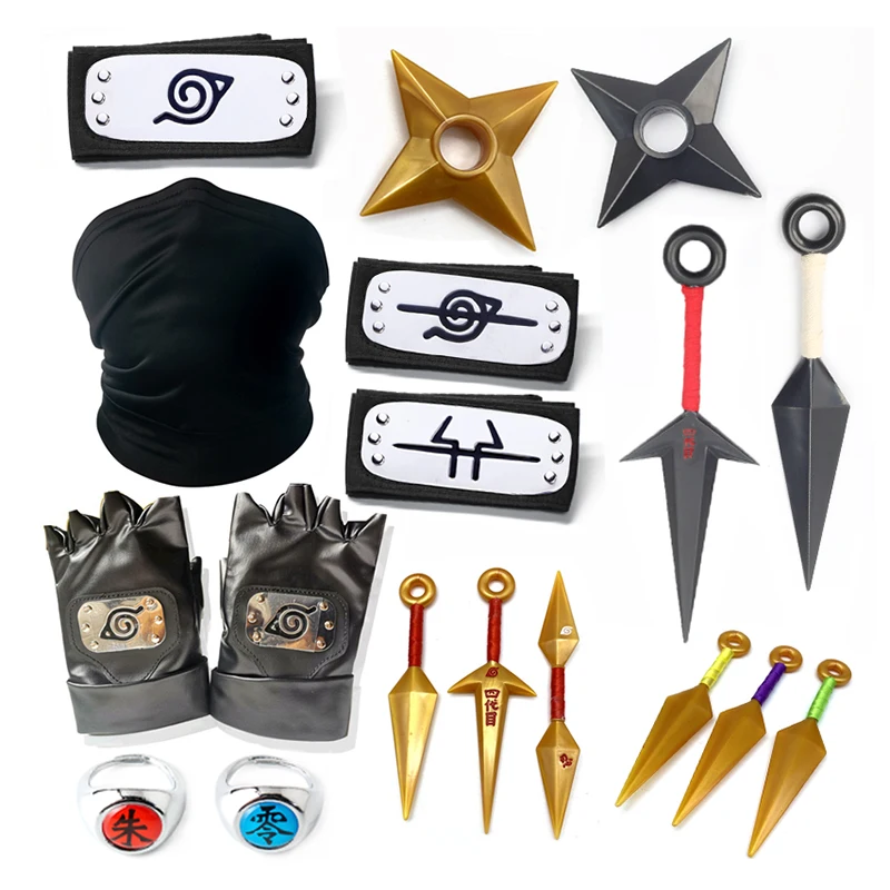 Аксессуары для косплея аниме Наруто Акацуки Какаси фотокольцо Shuriken Kunai фигурки