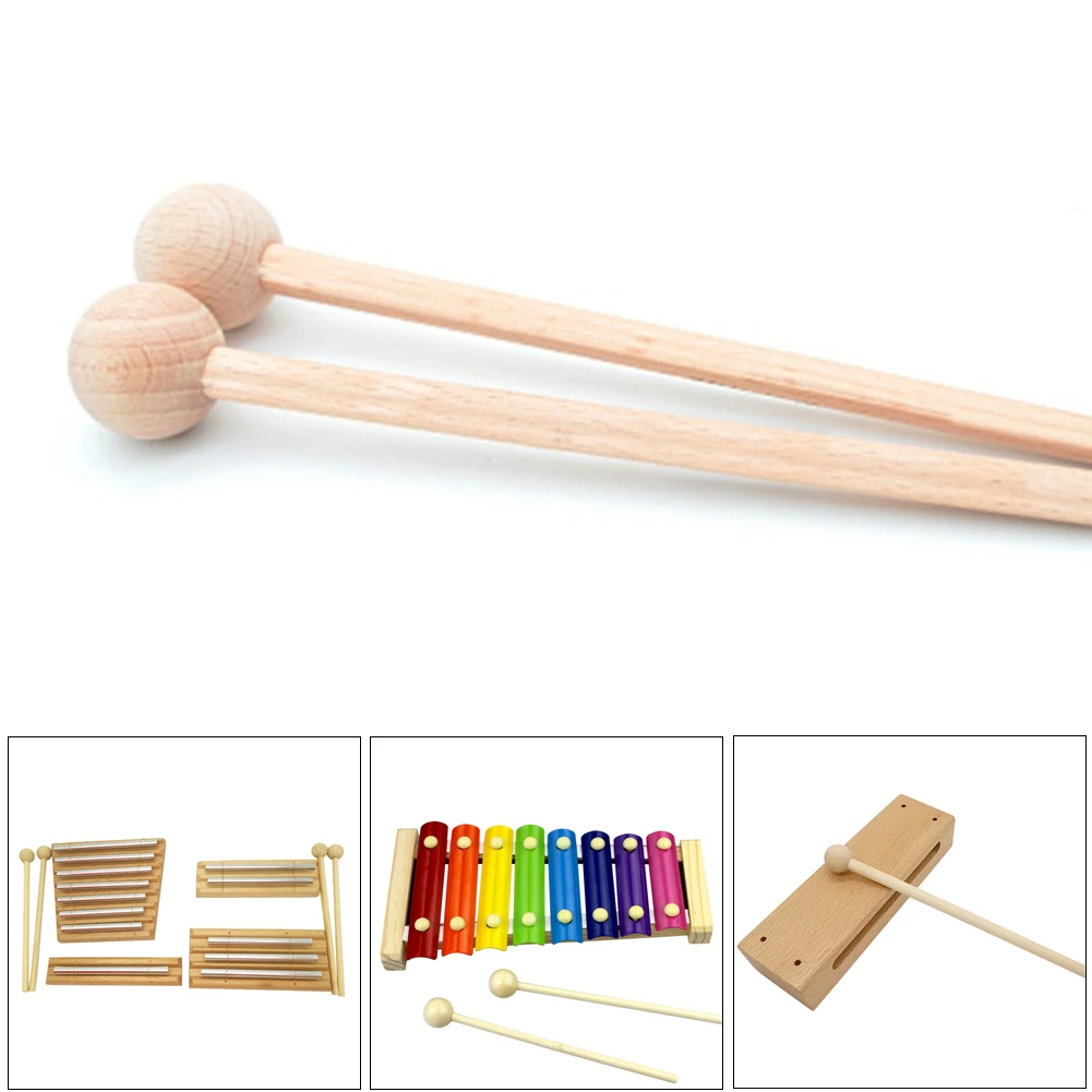 

2pcs Wood Mallets Percussion Sticks For Energy Chime Xylophone Crow Sound Drumsticks Musical Instrument Accessories Parts