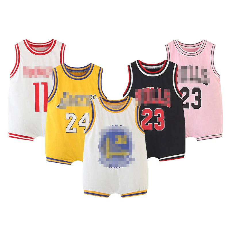 

Baby Jumpsuit Sportswear Summer Sleeveless Vest Short Climbing Basketball Jersey Newborn Loose Outing Clothing