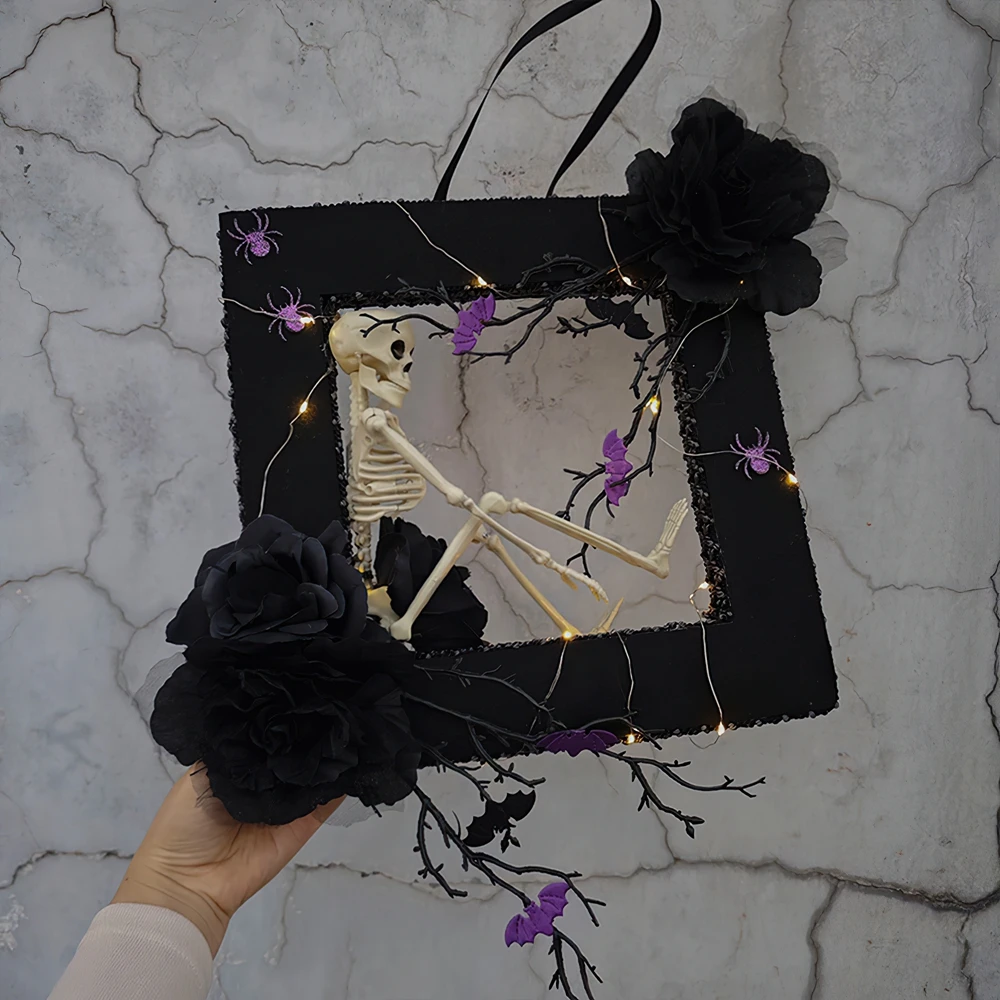 Хэллоуин Многофункциональный Страшный Череп Венок Украшение Двери Жуткий