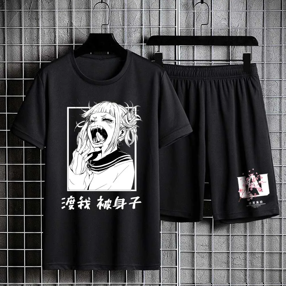 My Hero Academia T-shirts Casual Shorts Set Anime Short Sleeve T-shirts Sweatpants Men's Sets Tracksuits Sportswea