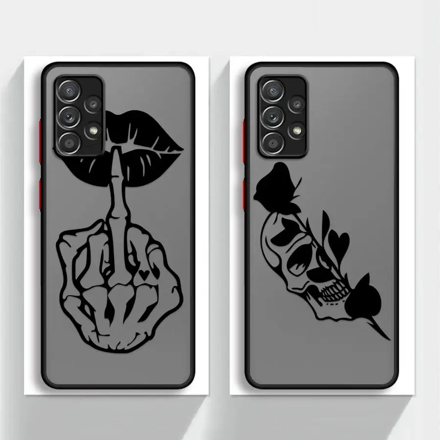 Чехол для телефона с рисунком черепа Samsung Galaxy Note 20 Ultra 8 9 10 Plus A06 A30s A50s A70s A13 A14 A16 Soft