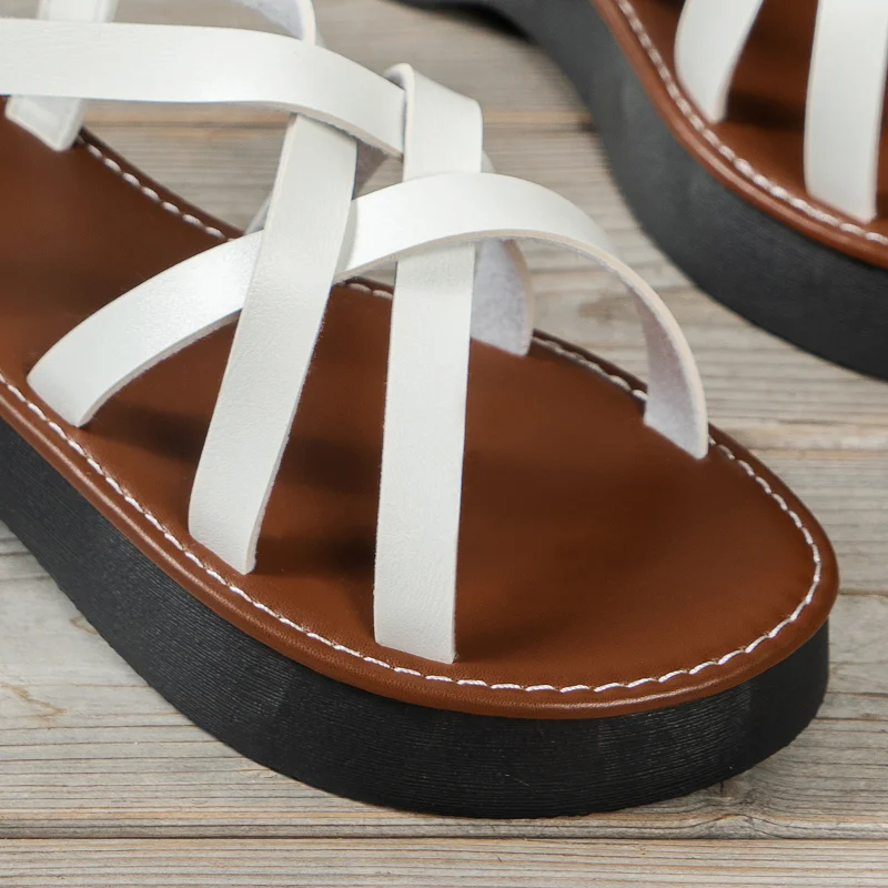 Shoes for Woman New Platform Women's Sandals Summer Ladies Daily Wedges Sandalias Round Toe Female Elastic Band Office Sandals