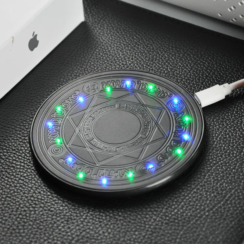 

Glowing Magic Array Wireless Charger Qi 10W Fast Charging For Samsung Galaxy S21 Ultra Slim Wireless Charging Pad For IPhone 13