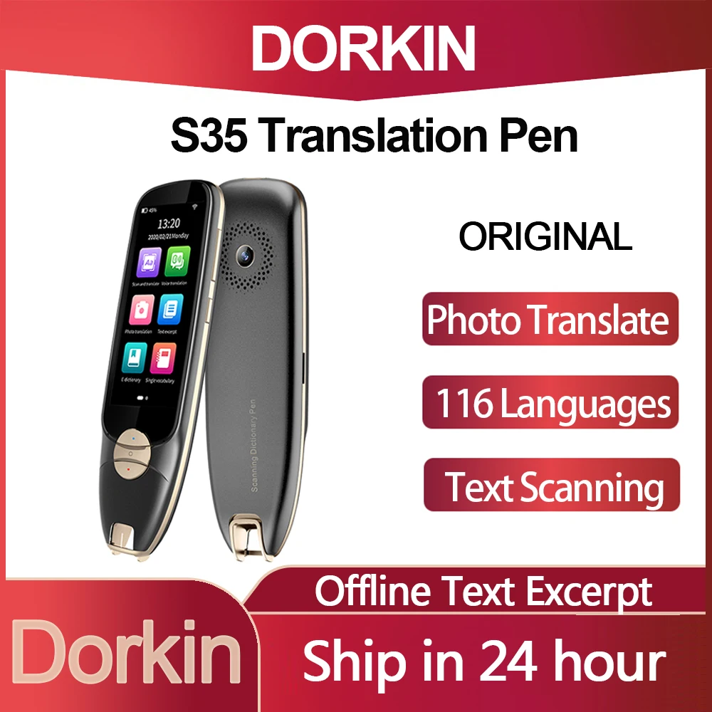 

Original Dorkin S35 Translation Pen Scanner Text Scanning Reading Translator Device Multilingual Scanner Support 116 Languages