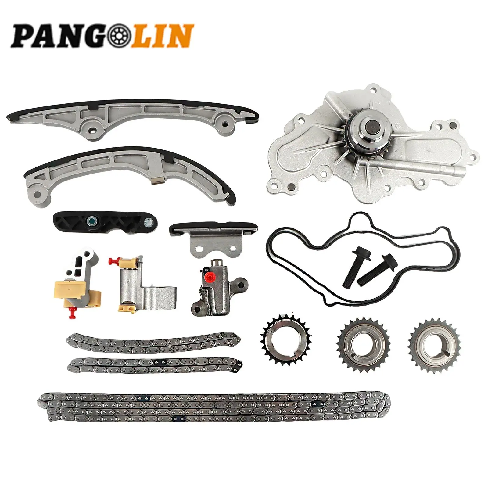 1 комплект водяного насоса цепи ГРМ AT4Z-6306-A 7T4Z-6256-A для 07-10 Ford Mercury 3.5L Lincoln Mazda 3.7L DOHC