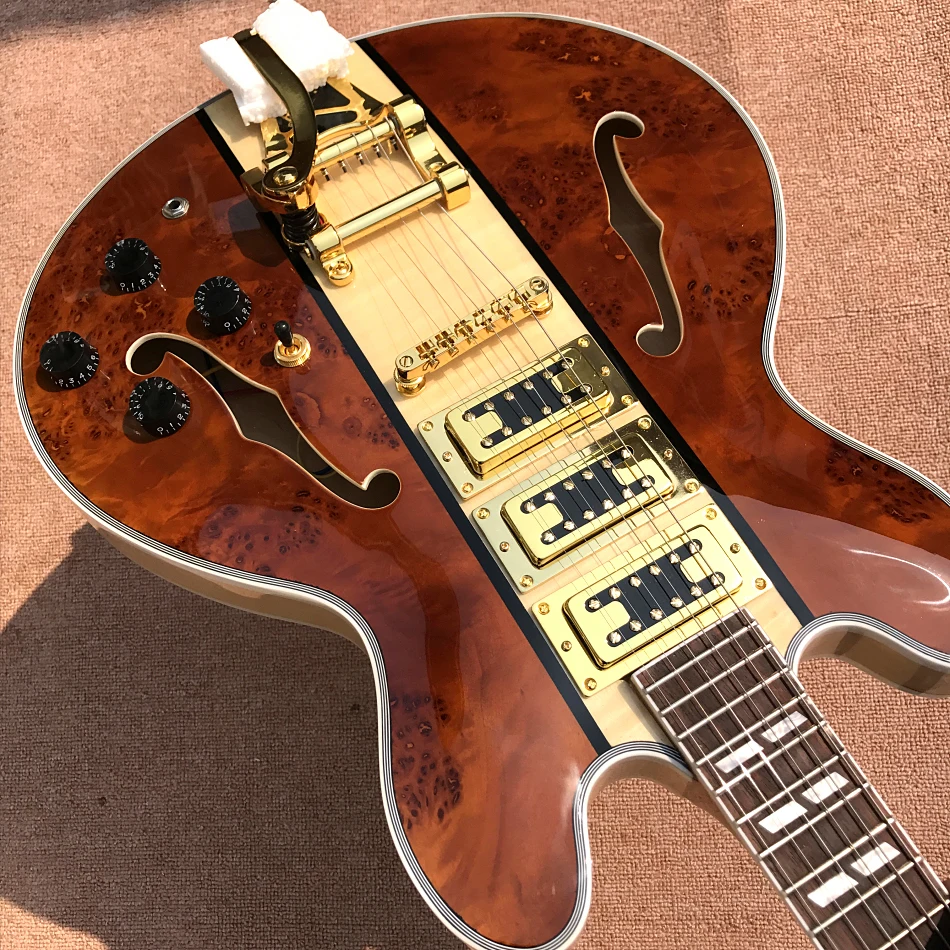 

Custom Shop, Made in China, Hollow Body Jazz ES-335 Electric Guitar,Bigsby Tremolo System, Rosewood Fingerboard, free delivery