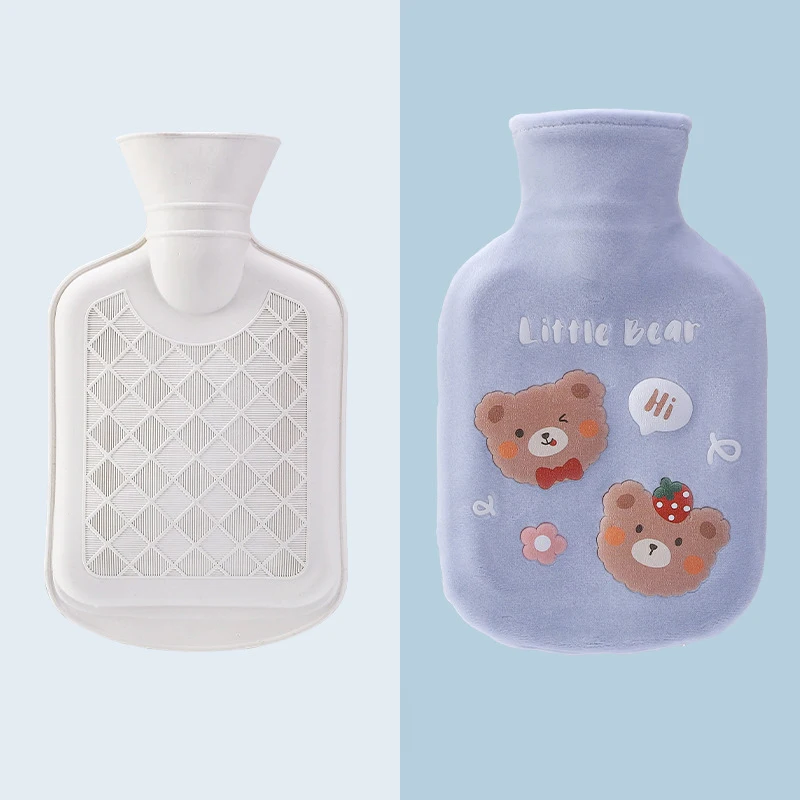 Милая сумка для бутылки с горячей водой девочек плюшевая грелка рук теплая