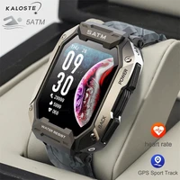 kaloste military smart watch men outdoor sport 5atm waterproof heart rate blood oxygen smartwatch fitness tracker watch for men