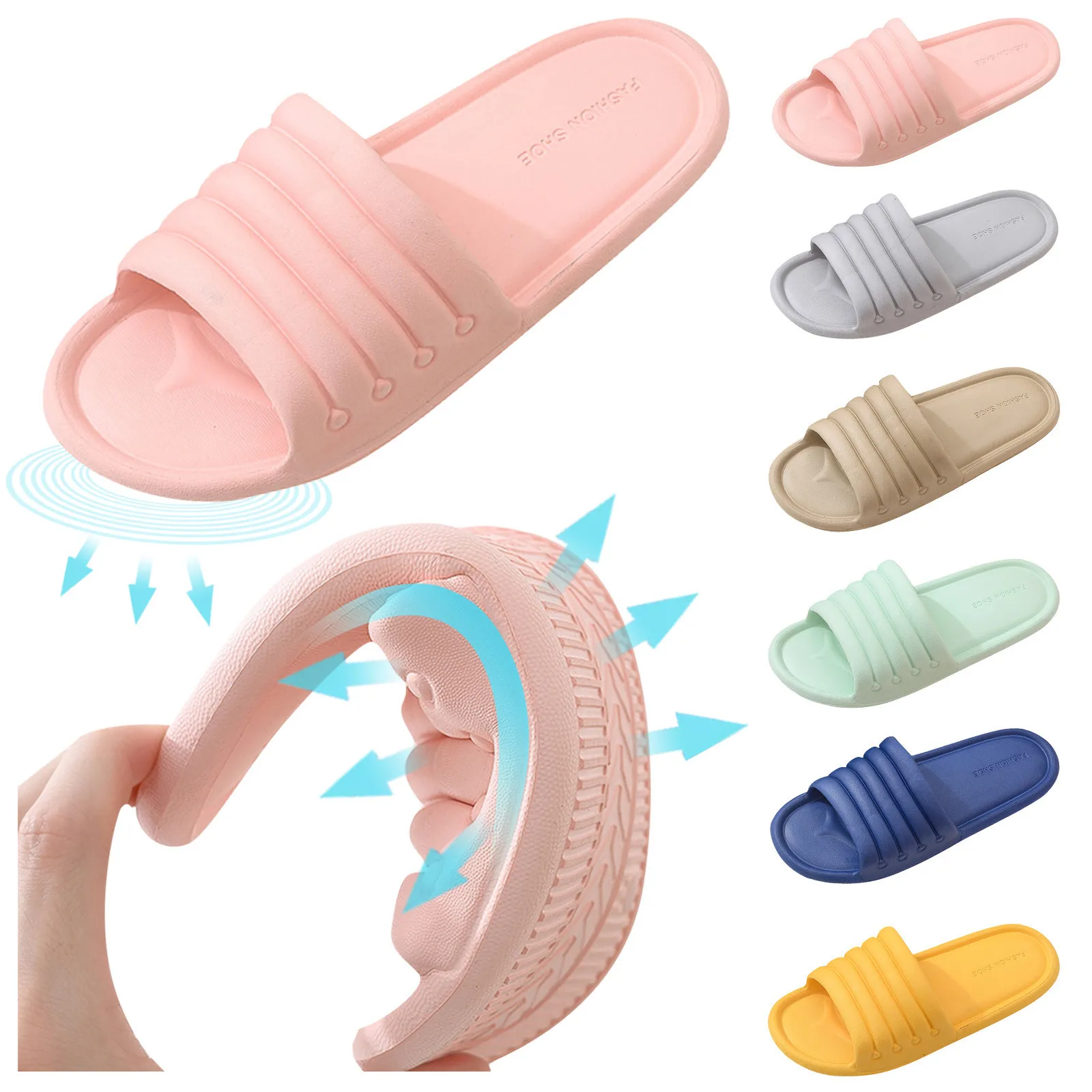 

Summer Women Indoor Slippers Floor Flat Shoes Indoor Female Non-slip Bathroom Home Slippers Womens Shoes