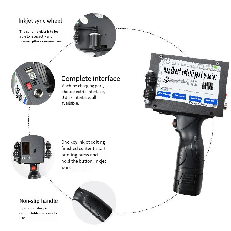 Ручной принтер портативный ручной струйный с 4 3 дюймовым сенсорным экраном для