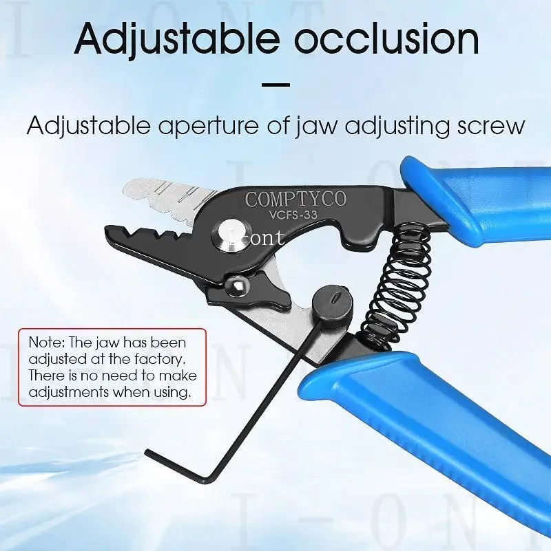 COMPTYCO Free shipping VCFS-33 Three-port Fiber Optical Stripper Pliers Wire Strippers for FTTH Tools Optic Stripping Plier Tool