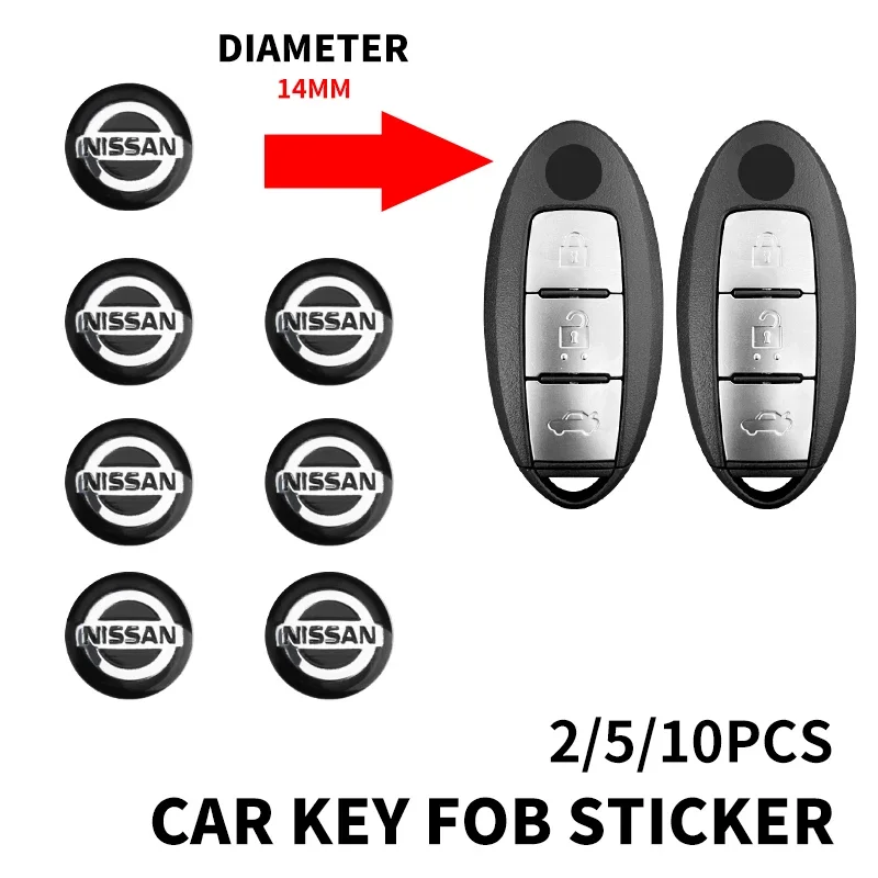 14 мм наклейка на дистанционный ключ автомобиля для Nissan Nismo Almera Tiida Sunny QASHQAI Skyline Juke