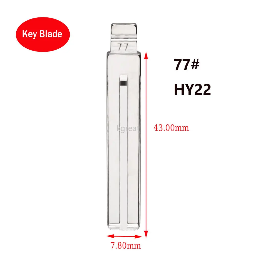 

10шт 77 # KD Необрезанный металлический ключ HY22 для Hyundai Kia Lexus Toyota Заготовка для ключа для KD Keydiy Xhorse VVDI Лезвие дистанционного ключа