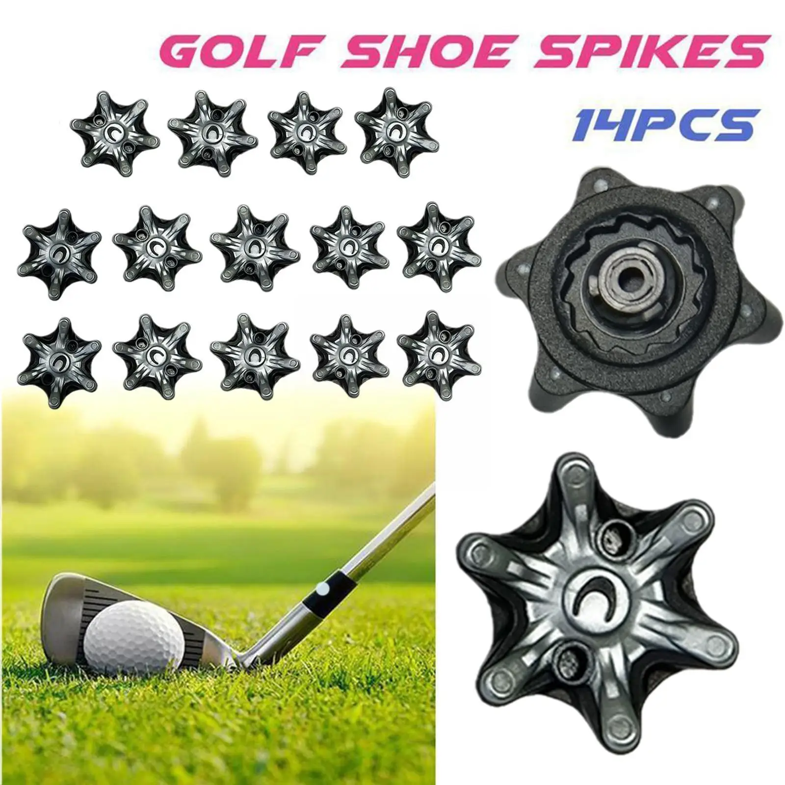 

Golf Shoe Spikes Golf Shoes Tooth Golf Shoe Spikes Replacements For Most Golf Shoes Models Easy Install Golf Shoes 14pcs/lo L7l3