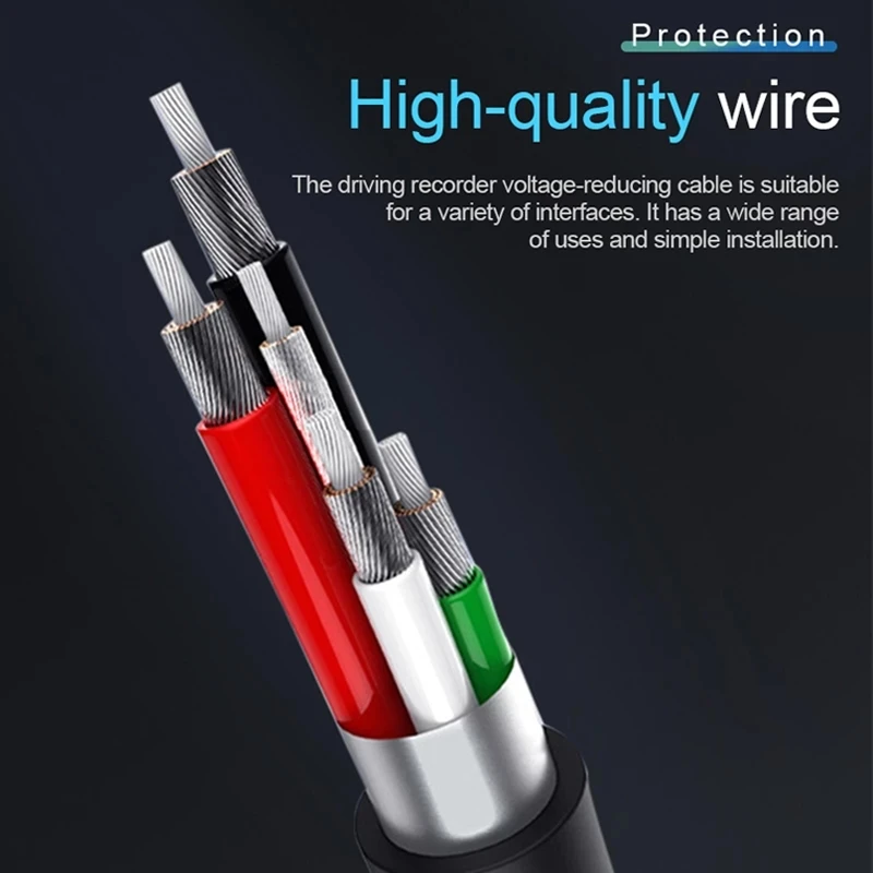 5V3A 3 5 м автомобильный видеорегистратор 12-24 В комплект кабелей жесткого провода