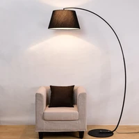 vertical arc led floor lamps american country cloth cover living room decoration piano sunset lamp bedroom decor bedside lights