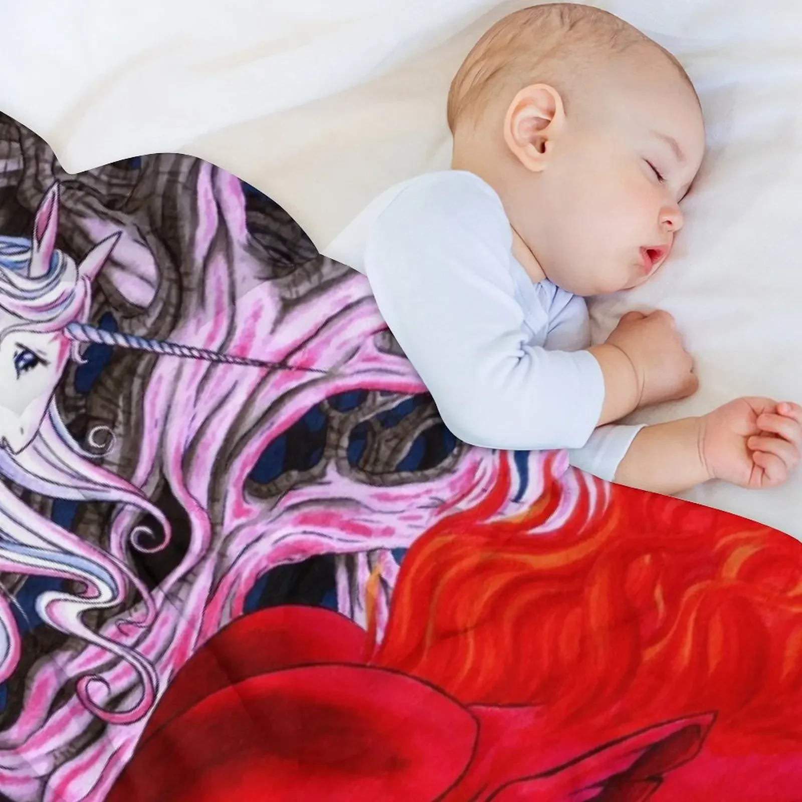 Одеяло в клетку с единорогом для косплея