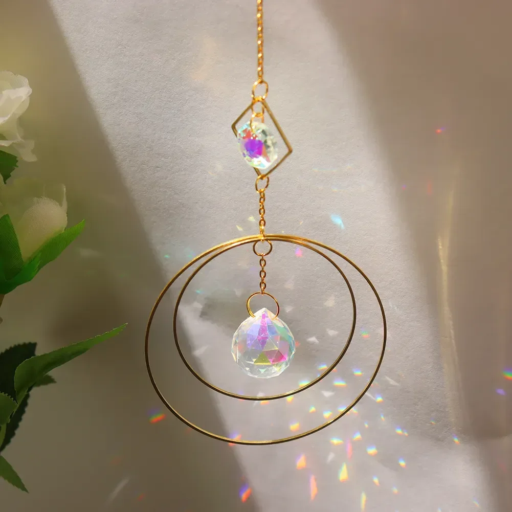 

Rainbow Amazing Crystal Sun Sensor Outdoor Garden Wedding Decoration Pendant, Sun Catcher Prisms Hanging Prisms