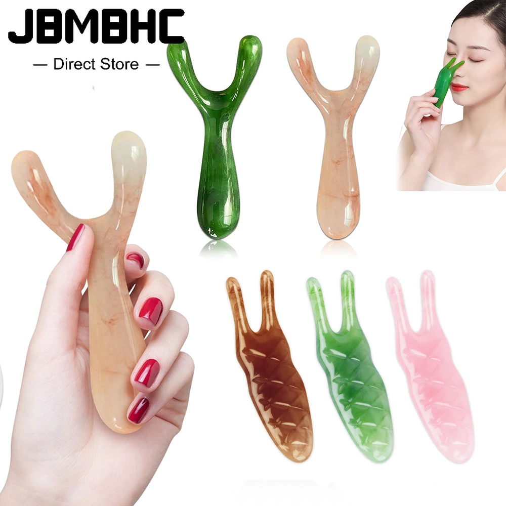 

Resin Face Lifting Massager Guasha Scraping Facial Gouache Y-shaped Fork Massage Plate Nose Massage Trigger Point Nose Massager