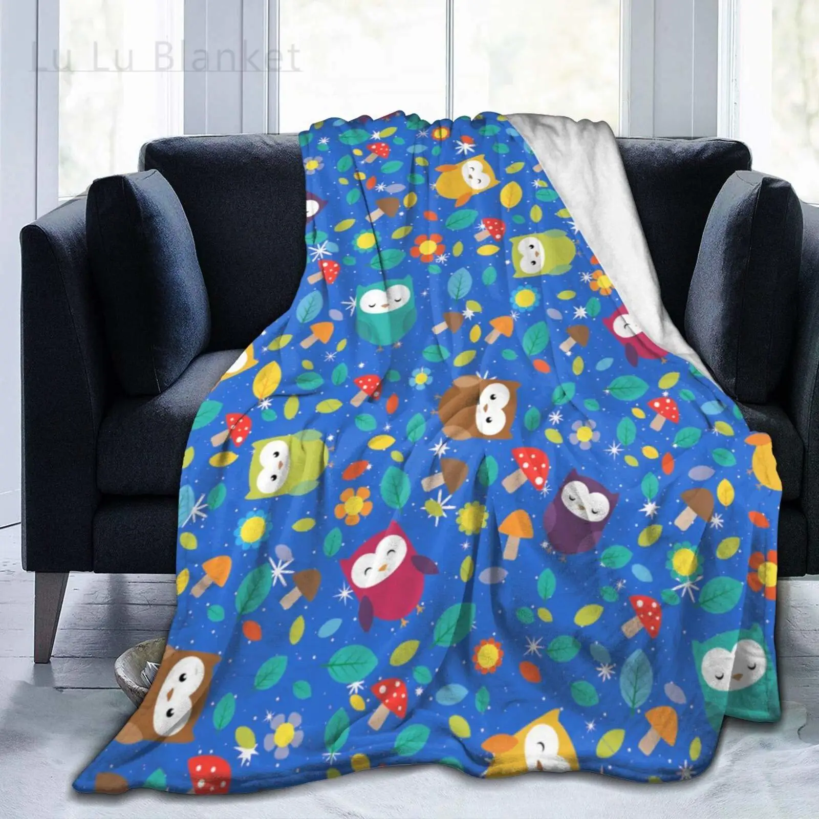 

Owl Fleece Blanket Flannel Throw Blanket Ultra Soft Micro Fleece Blanket Bed Couch Living Room 150x200cm Family