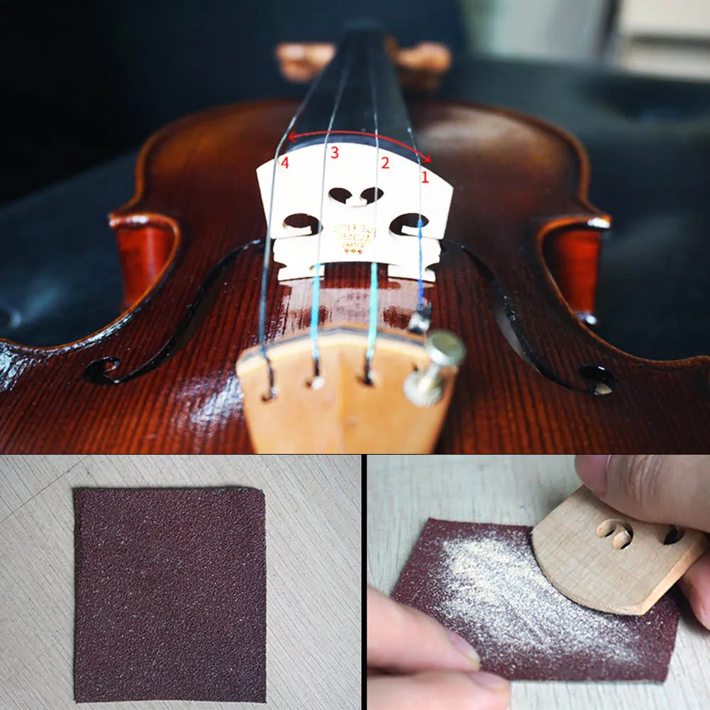 

4pcs Fiddle Bridge Handmade Maple Wood Fiddle Bowstring Support Bridges Professional for 4/4 Size Musical Instrument Accessories