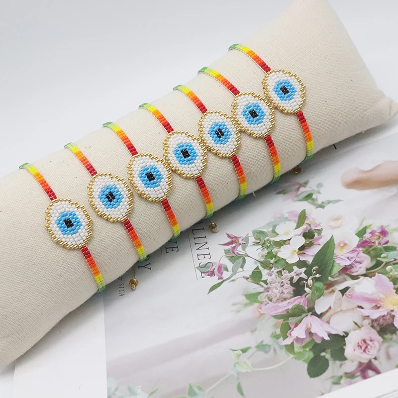 

ZHONGVI Miyuki Bracelet Jewelry Fashion Rainbow Evil Eye Bracelets for Women Mexican fashion accessories Pulseras Mujer Moda